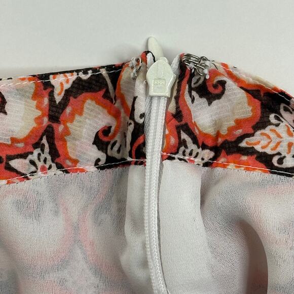 Vintage Jaclyn Smith Y2K Orange Print A-Line Midi Skirt Lined Womens Size 10 - Picture 8 of 12